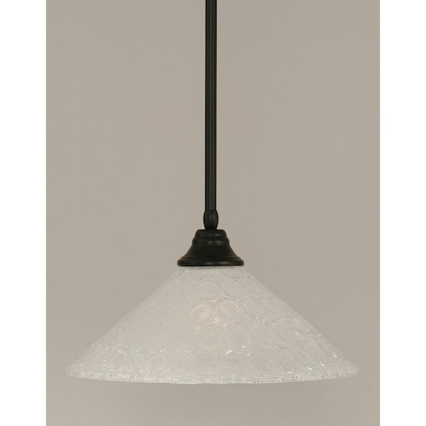 Unbranded Sparta 100-Watt 1-Light Matte Black Bowl Mini Pendant Light with Glass Shade