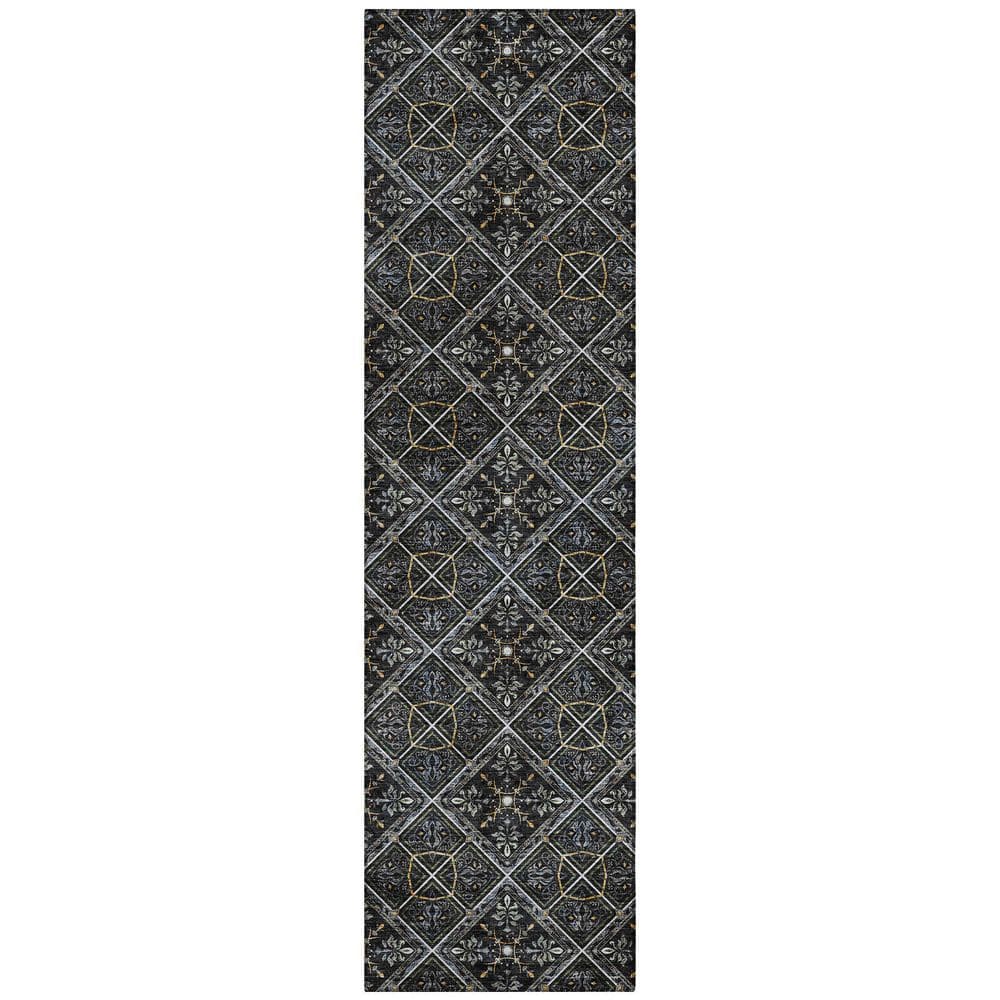 Chantille Machine Washable Indoor/Outdoor Abstract ACN2692 Black 2 ft. x 7 ft. Runner Rug price history on PriceWatchPro