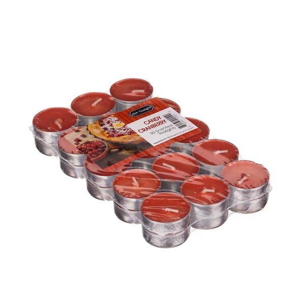 USA Tealight Candy Cranberry Tealight Candles (Set of 60)