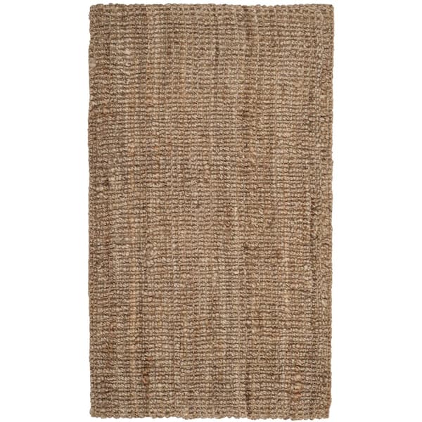 SAFAVIEH Natural Fiber Beige/Gray 3 ft. x 5 ft. Solid Area Rug NF447M-3 ...