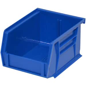 4-1/8 in. W x 5-3/8 in. D x 3 in. H Stackable Plastic Storage Bin in Blue (24-Pack)