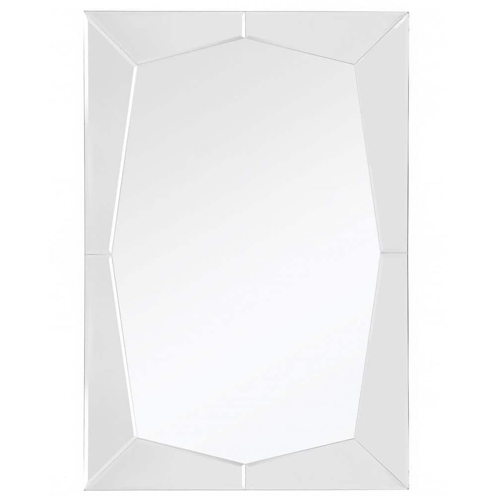 HomeRoots 24 in. W x 36 in. H Glass Silver Decorative Mirror 2000396576 ...