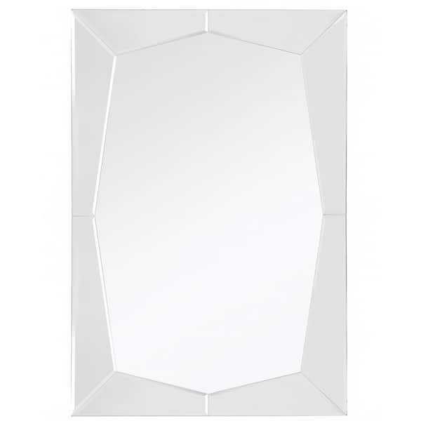 HomeRoots 24 in. W x 36 in. H Glass Silver Decorative Mirror