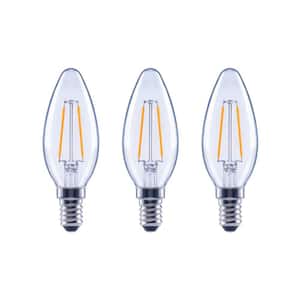 25-Watt Equivalent B11 Dimmable E12 Candelabra ENERGY STAR Clear Glass Vintage LED Light Bulb Soft White (3-Pack)