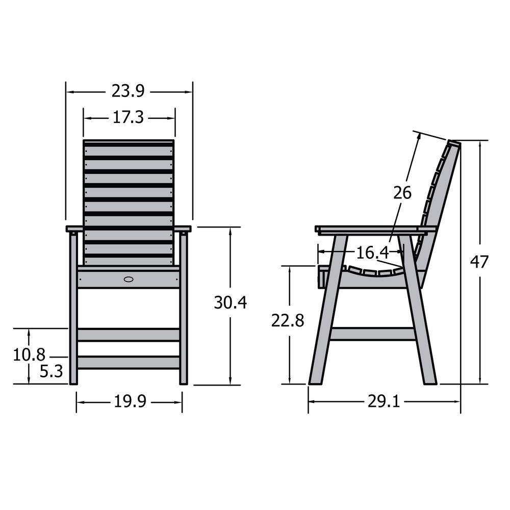 Highwood Weatherly Contemporary Black Counter-Height Dining Chair