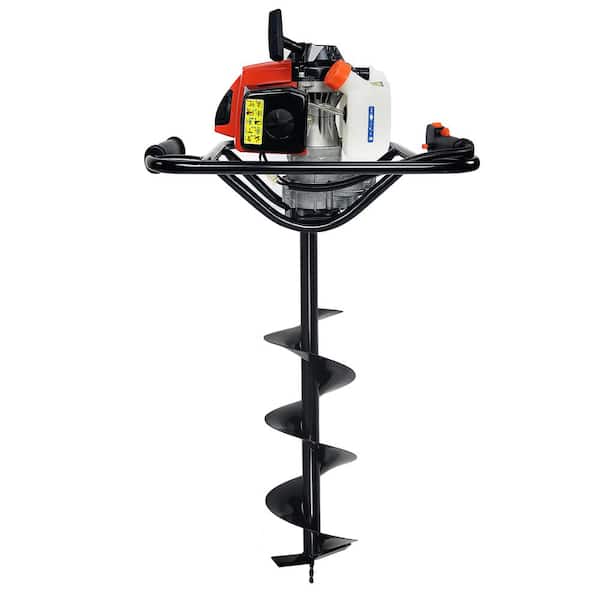 XtremepowerUS 10 in. Digging Auger Bit 2-Stroke 63CC Gas Post Digger Hole 2.5 HP Engine Set