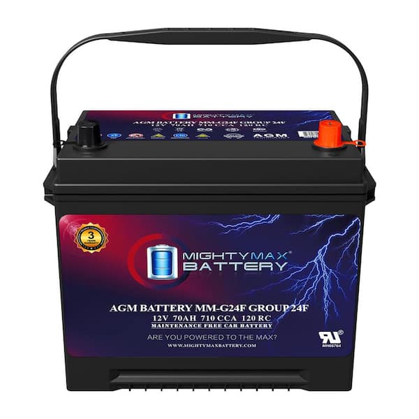 MM-G24F BCI Group Size 24F 12-Volt 70Ah,120RC,710CCA AGM SLA Rechargeable Start and Stop Boat,Motorcycle and Car Battery
