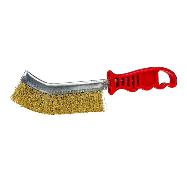 Forney 5 in. Plastic Handled Brass Wire Scratch Brush