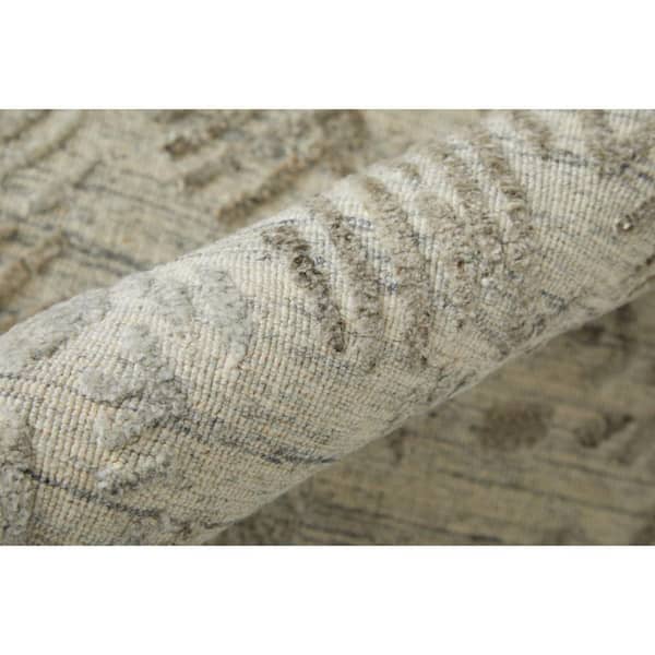 2 ft. x 8 ft. Taupe, Gray Abstract Runner Rug