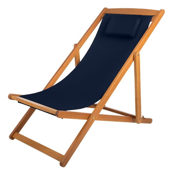 Reclining Beach Lounge Chair, Blue