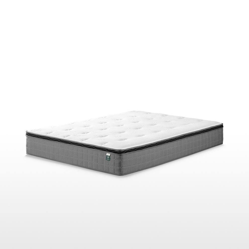 King Size Gray Eurotop Gel Memory Foam Hybrid Mattress