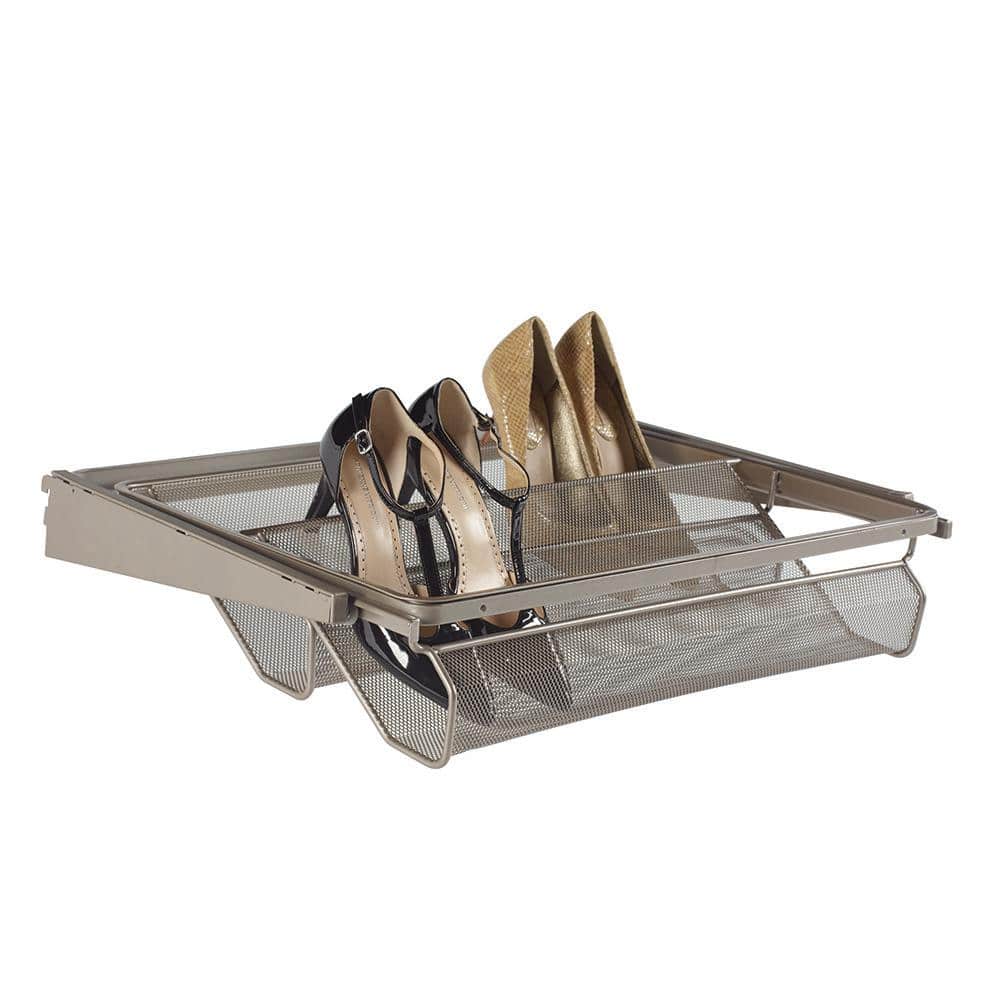Champagne Nickel Pullout Steel Shoe Rack for Closet