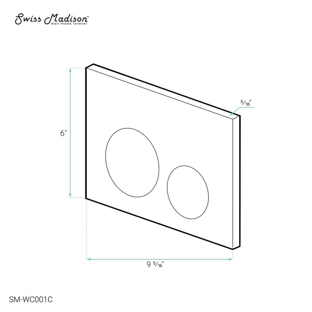 Chrome Dual-Flush Wall Actuator Push Button Plate