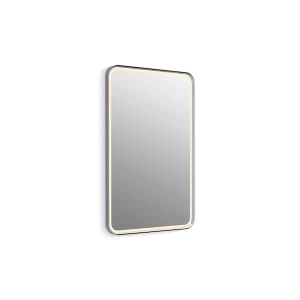 Essential Ultrabright 22 in. W x 34 in. H Rectangular Framed Wall Mount Bathroom Vanity Mirror in Polished Chrome