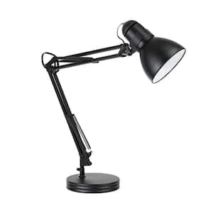 28" Heavy Base Architect Black Swing Arm Desk Lamp