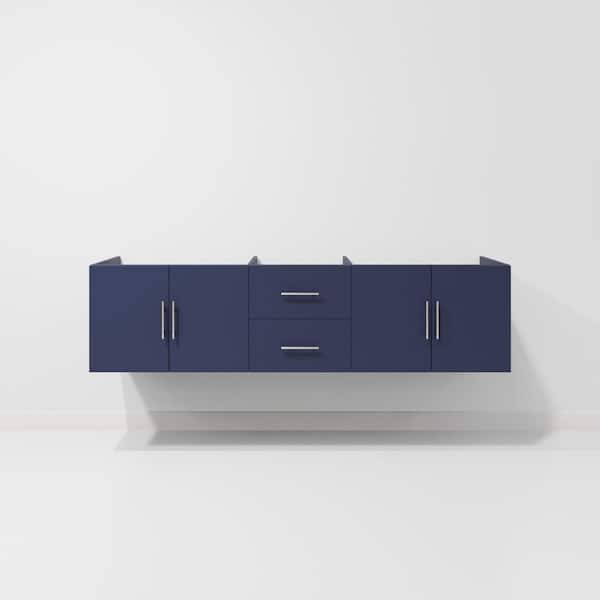 Lexora Geneva 72 in. W x 22 in. D Navy Blue Double Bath Vanity