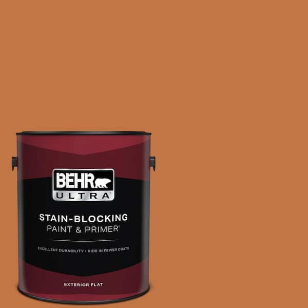 BEHR ULTRA 1 gal. #PPU3-02 Marmalade Glaze Flat Exterior Paint & Primer