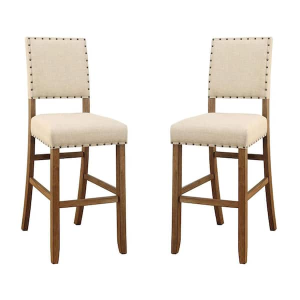 Sania Rustic Oak Contemporary Style Bar Chair