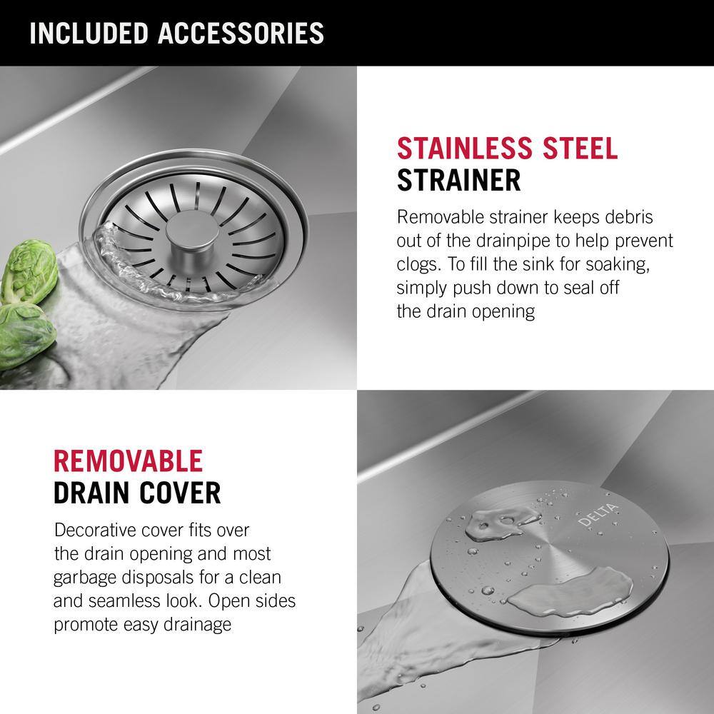 Delta 30" Stainless Steel Drop-In Single Bowl Kitchen Sink with Accessories