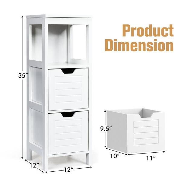 WELLFOR 12-in x 35-in x 11-in Gray Freestanding Corner Linen Cabinet