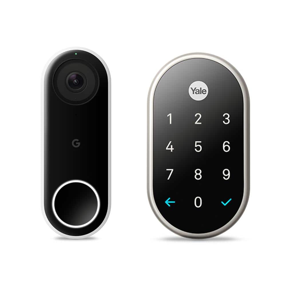 Google Nest Hello video doorbell and Nest x Yale Lock in Satin Nickel with Nest Connect -  VBRQTHSN2018