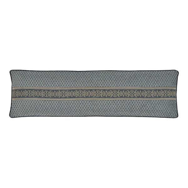 J QUEEN NEW YORK INC Ashley Powder Blue Polyester Jacquard Bolster Decorative 15 in. L x 52 in. W Throw Pillow