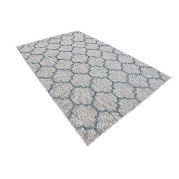 Outdoor Trellis Gray 5 ft. x 8 ft. Area Rug