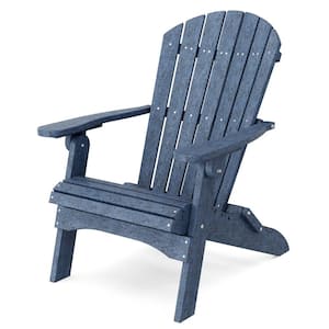 Heritage Patriot Blue Plastic Outdoor Folding Adirondack Chair