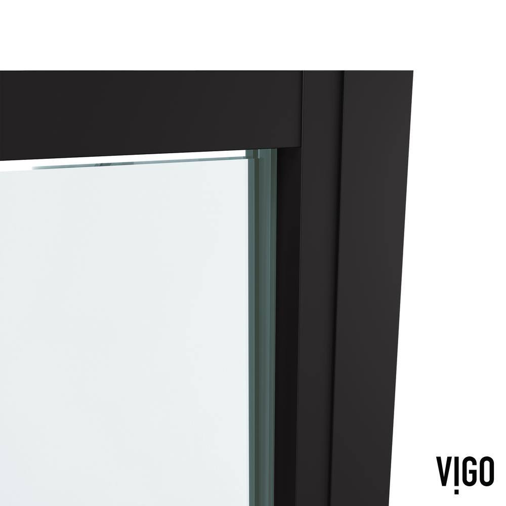 Astoria 76" High Matte Black Framed Pivot Shower Door