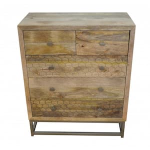 Julia Brown 5 Drawers 28 in Chest of Drawers