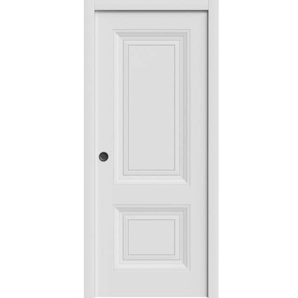 7422 42 in. x 96 in. Sold Core White Color Wood Sliding Door