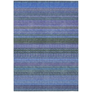 Chantille ACN527 Blue 2 ft. 6 in. x 3 ft. 10 in. Machine Washable Indoor/Outdoor Geometric Area Rug