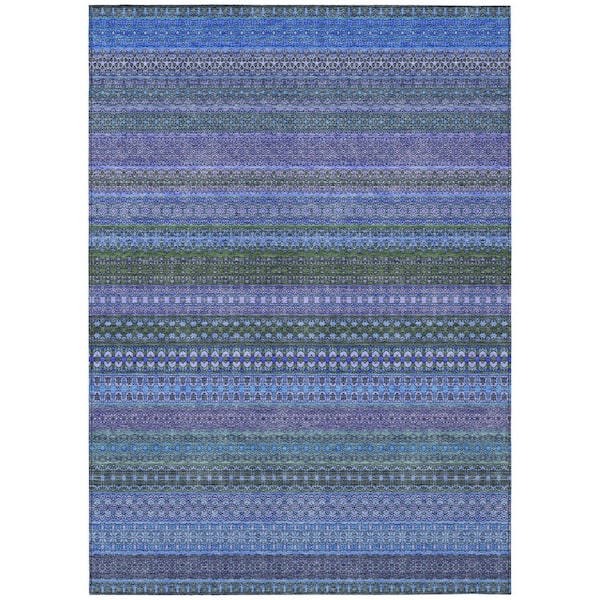 Addison Rugs Chantille ACN527 Blue 2 ft. 6 in. x 3 ft. 10 in. Machine Washable Indoor/Outdoor Geometric Area Rug