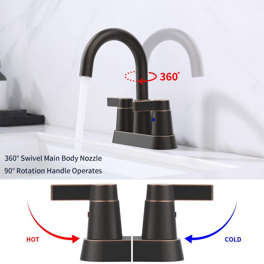 Oil Rubbed Bronze 2-Handle High Arc Bathroom Faucet