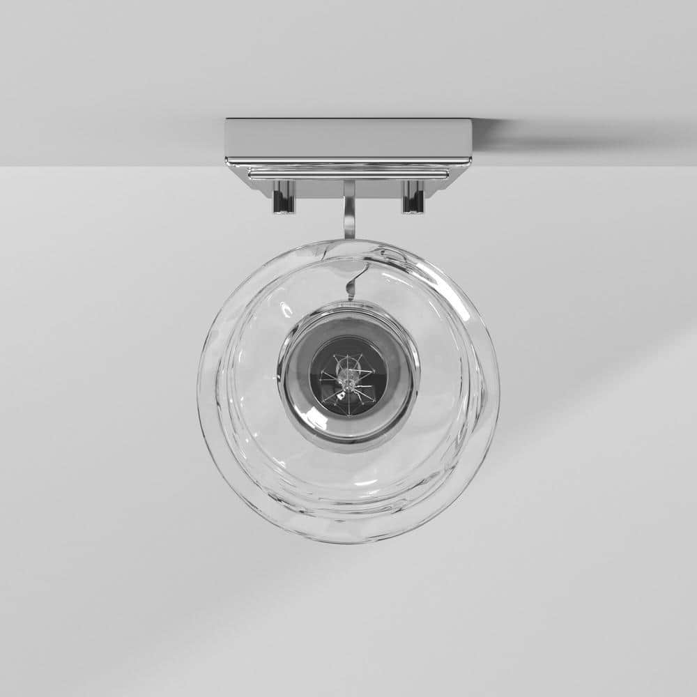 Polished Nickel 10" Modern Wall Sconce with Glass Shade