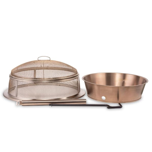 TIKI 22.1 in. Dia Accessory Metal Reunion Screen, 32.9 in. Poker, and Heat Deflector (2-Piece)