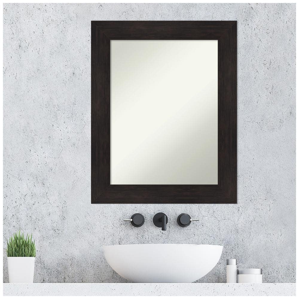 Espresso Brown Rectangular Wall Mount Vanity Mirror