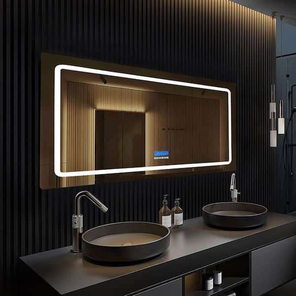 Lexora Caldona 60 in. W x 32 in. H LED Bathroom Vanity Mirror