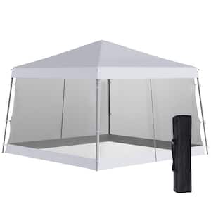 12 ft. x 12 ft. White Pop Up Canopy, Foldable Canopy Tent with Carrying Bag