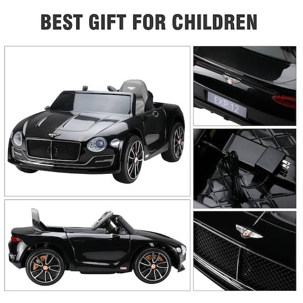 Black 12V Audi TT RS Electric Kids Ride On Car Licensed R/C Remote Control Gifts 