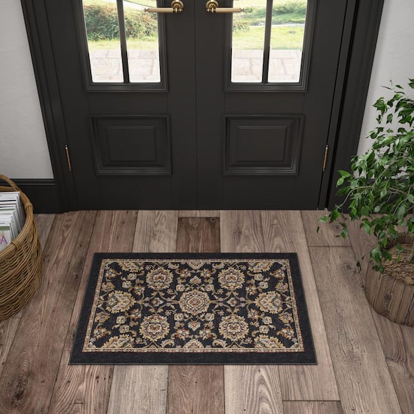 Sensation Border Black 2 ft. x 3 ft. Indoor Area Rug