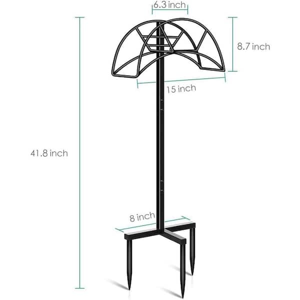 Cubilan - Garden Hose Holder Removable Metal Water Hose Holder for Outdoor Patio, Black