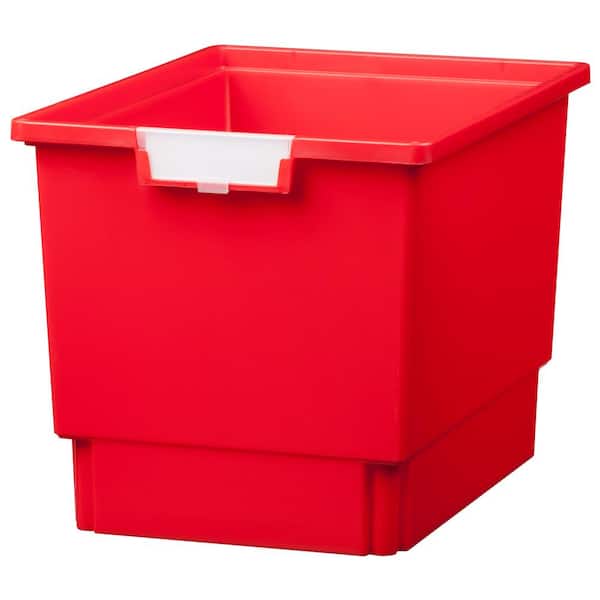 Unbranded 22 Gal. - Tote Tray - Slim Line 12 in. Storage Tray in Primary Red - (Pack of 3)
