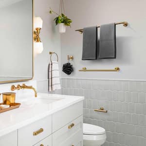 6-Piece Wall Mounted Bathroom Hardware Set in Gold