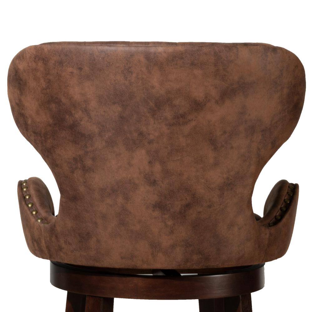 Mid-City 26" Brown Faux Leather Swivel Counter Stool