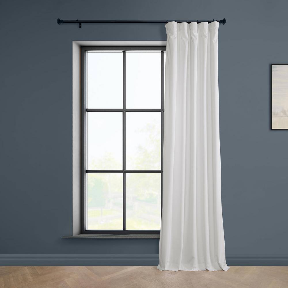 Pillow White Velvet Room-Darkening 120" Curtain Panel