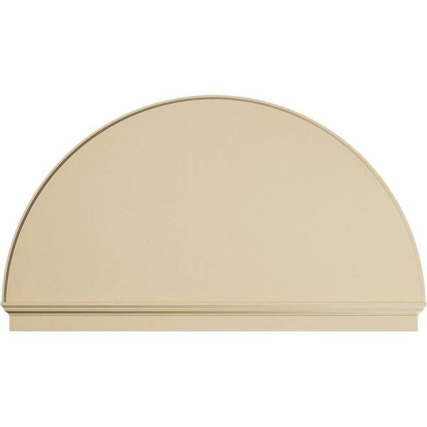 84-in W x 48-3/4-in H x 2-3/4-in P Half Round Smooth Signature Urethane Combination Pediment, Primed Tan