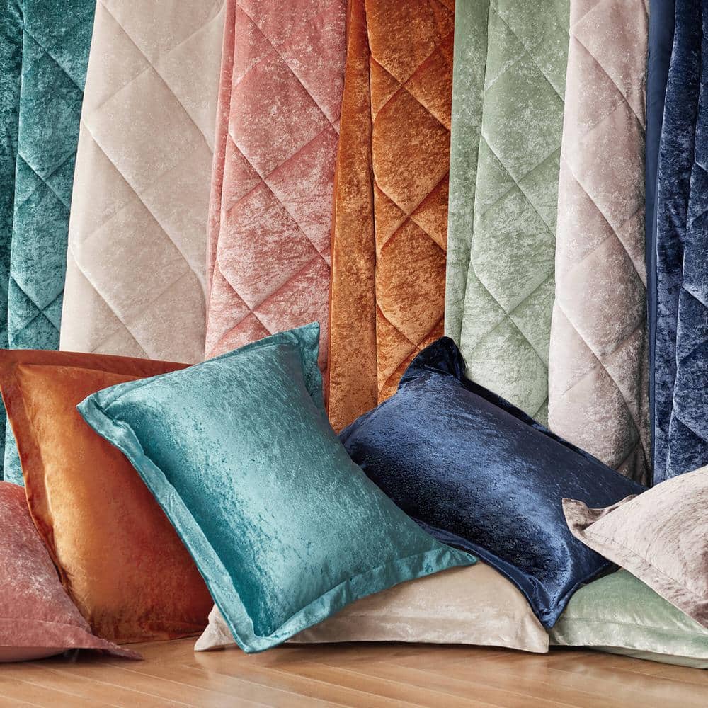 Rust Velvet Twin/Twin XL Quilted Duvet Cover Set with Pillow