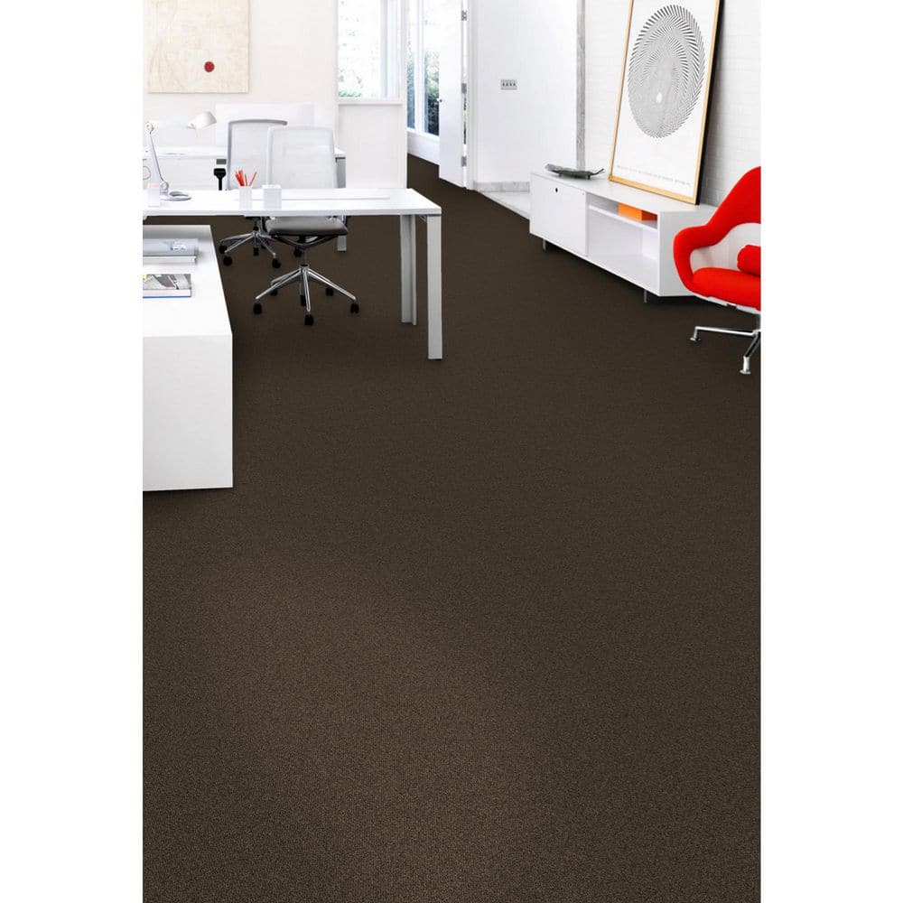 Tierra Heathered Loop Dark Gray 24" x 24" SD Nylon Carpet Tile