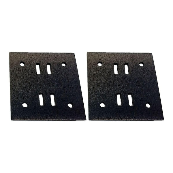 OWT Ornamental Wood Ties 5 in. Black Galvanized Butt Joint Wood to Wood Connector Plate (2-Pack)